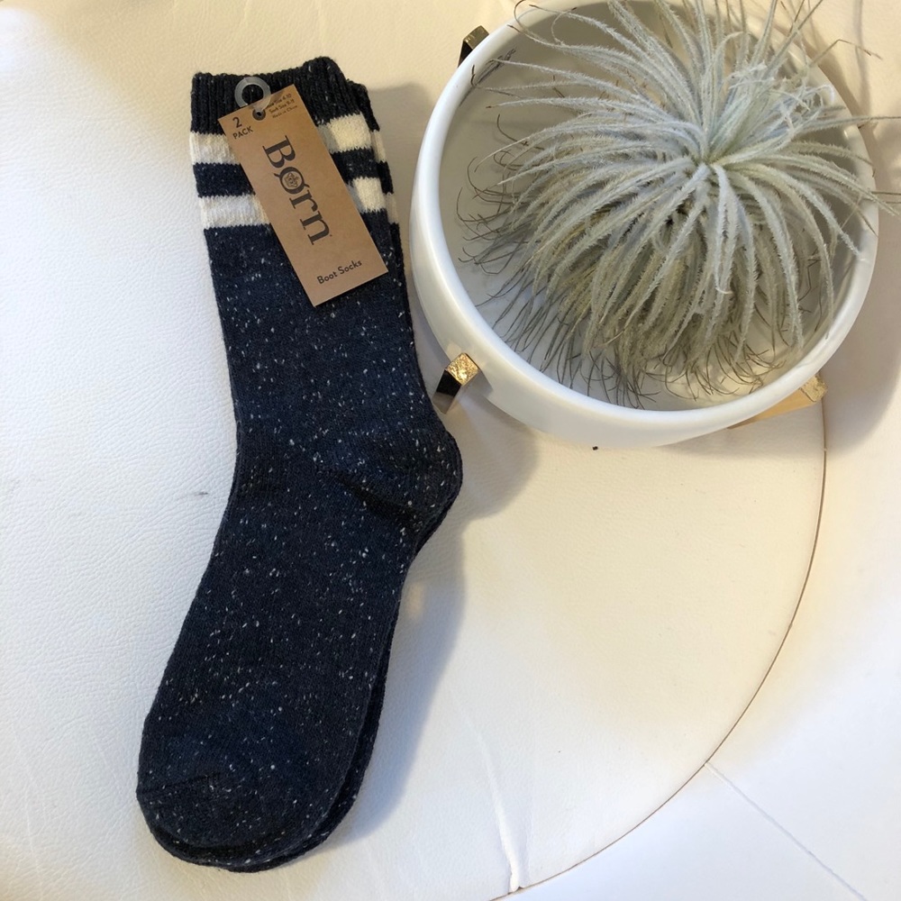 BORN Navy speckled boot sock 2pk NWT